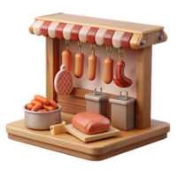 3D Render of a Sausage Stand png