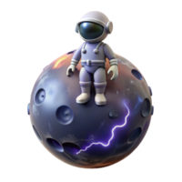 Astronaut on a Planet with Lightning png