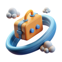 3D Render of Orange Device in Orbit png