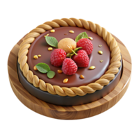 Chocolate Raspberry Cake with Rope Border png