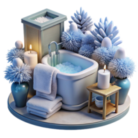 Relaxing Spa Bath Serenity, Tranquility, and Wellness png