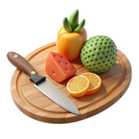 Fruit Cheese Cutting Board Scene png