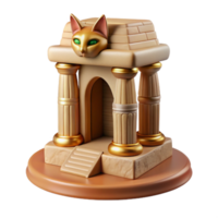 Ancient Cat Temple 3D Model Columns, Shrine, Architecture png
