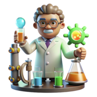 Scientist Studying Viruses in Lab Research and Experiments png