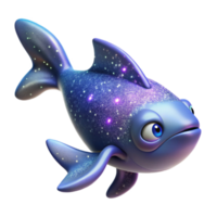 Galaxy Fish 3D Render of a Sparkling Aquatic Creature png