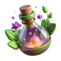 Magical Potion 3D Render of Herbal Elixir png
