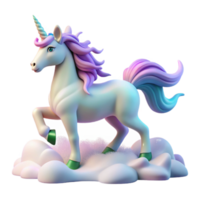 Magical Unicorn on Clouds Fantasy Art png