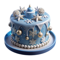Winter Wonderland Cake Festive Blue Design png