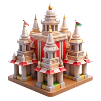 3D Model of an Asian Temple Architecture, Design, and Culture png