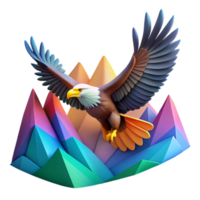 Majestic Eagle Soaring Above Colorful Mountains png