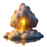 Digital Explosion 3D Render of a Glowing Blast png