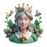 3D Render of a Queen in a Garden png