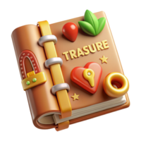 3D Illustrated Treasure Journal A Book of Secrets png