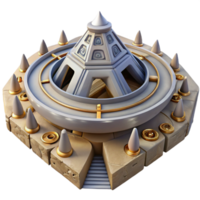 Circular Temple Fantasy Architecture, 3D Model, Game Asset png