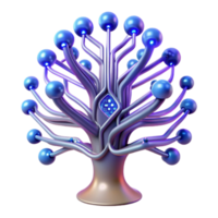 Abstract Network Tree Glowing Nodes Connections png