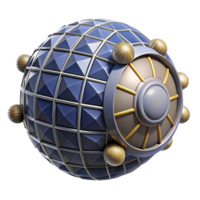 Futuristic Geometric Sphere 3D Render of Abstract Orb png