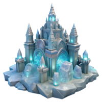 Enchanted Ice Castle A 3D Render png
