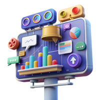 Data Visualization Colorful Charts Graphs on Digital Display png