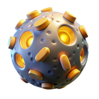 Glowing Celestial Sphere 3D Render of Abstract Planet png