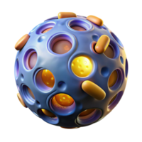 3D Render Abstract Cellular Structure with Luminous Internal Components png