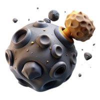 Asteroid Impact 3D Render of Celestial Collision png