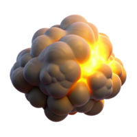 Glowing Explosion 3D Render of a Fiery Burst png