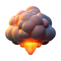 Abstract 3D Render of a Puffy Explosion png