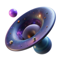 Cosmic Vortex A 3D Render of Planetary System png