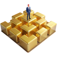Success, Achievement, Gold Cubes, Business, Strategy, Goal, Ambition, Wealth, Progress, Leadership png