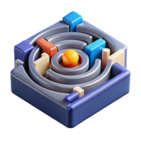 Navigating the Complexities A 3D Maze Metaphor png