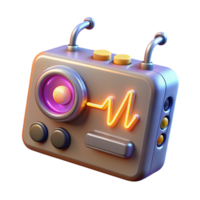 Retro 3D Render Futuristic Sound Device png