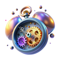 Abstract Clock Gears Time Mechanism Design png
