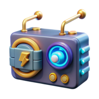 Retro Radio 3D Model of a Futuristic Device png