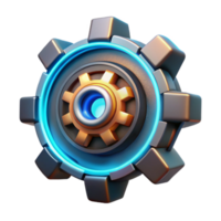 Futuristic Gear 3D Render of Advanced Mechanism png