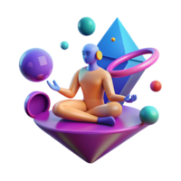 Mindful Meditation 3D Abstract Art png