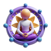 Mindfulness Meditation 3D Render of Serene Figure png