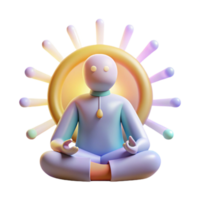 Inner Peace A 3D Render of Meditation and Serenity png