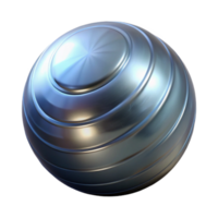 Metallic Sphere, Concentric Rings, 3D Render, Abstract Background, Geometric Shape, Polished Surface, Reflective Object, Blue Hues, Circular Design, Smooth Texture png