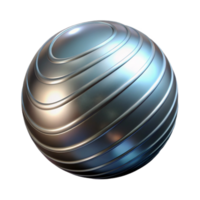 Metallic Sphere with Concentric Grooves 3D Render png