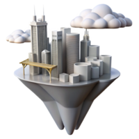 Floating City Urban Development in the Cloud png