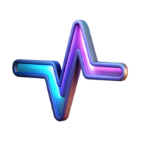 Vibrant Neon Pulse Abstract 3D Waveform Design png