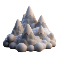 Cartoon Mountain Range in Clouds png