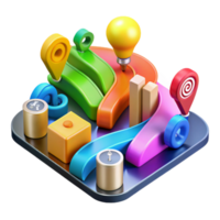 Abstract 3D Colorful Design Idea, Location, Data Visualization png