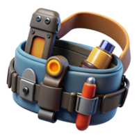 Futuristic Utility Belt 3D Render of Tools Gadgets png