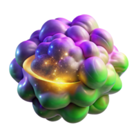 Glowing Orb Abstract 3D Render of Cellular Structure png