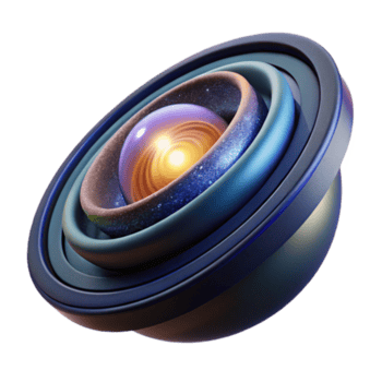 Cosmic Sphere Abstract 3D Render of Galaxy Within png