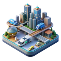 Future City Transportation Smart Transit System Design png