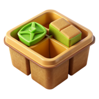 Abstract 3D Shapes in Divided Container png