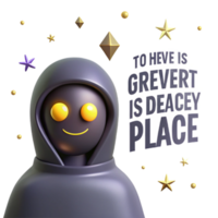 Smiling Hooded Figure in Starry Night png