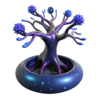 Glowing, Bio-luminescent Tree in Pot png